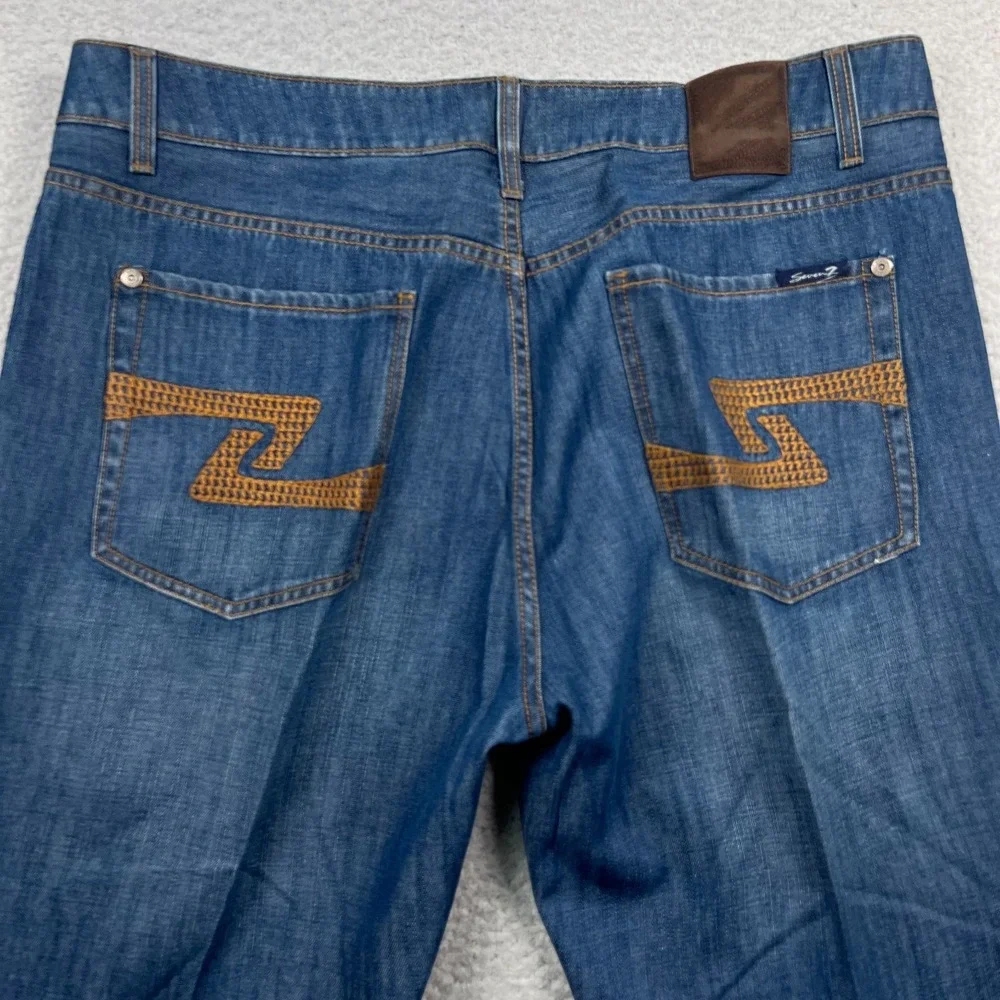 Seven7 Jeans Men's‎ 38x34 Premium Straight Relaxed Baggy Embroidered Wide Boot